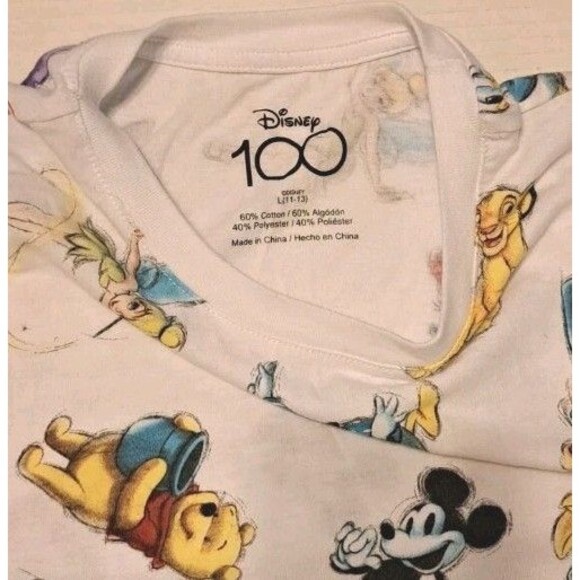Disney 100th Anniversary D23 Mickey & Friends All Over Print Women’s Large Tee - Picture 4 of 5